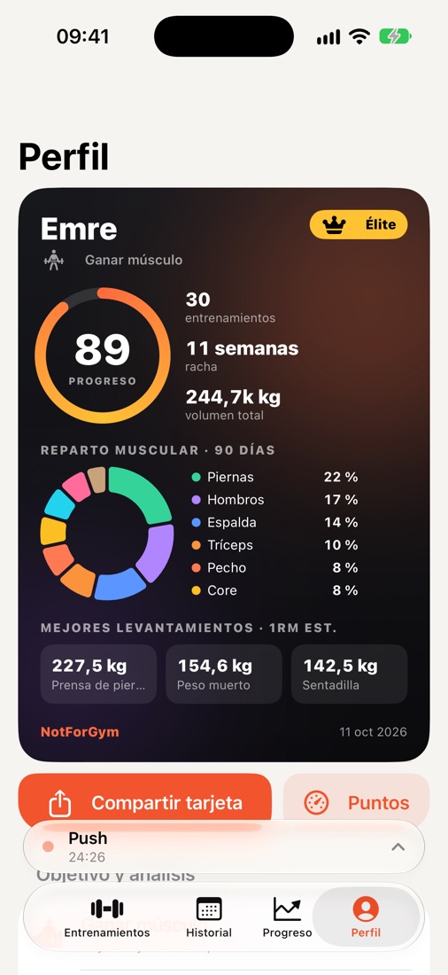 Tarjeta de atleta